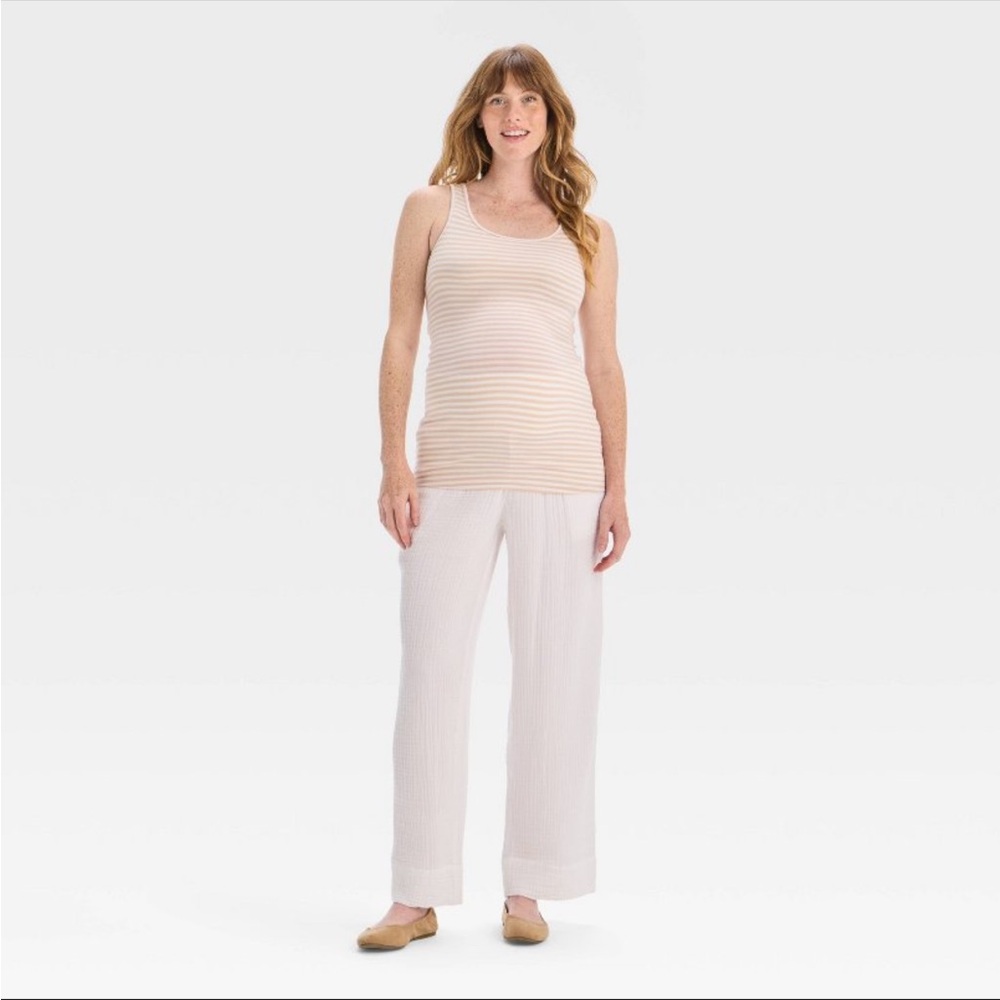 Smocked Wide Leg Gauze Maternity Pants Isabel Maternity by Ingrid & Isabel